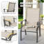 Chaises de salle à manger d'extérieur 2 pièces en textilène avec design ergonomique, beige