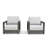2-Piece Aluminum Patio Sofa Chair with Hand-painted Frame and Cushions