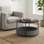 Table ronde avec panier en tissu-1214220496