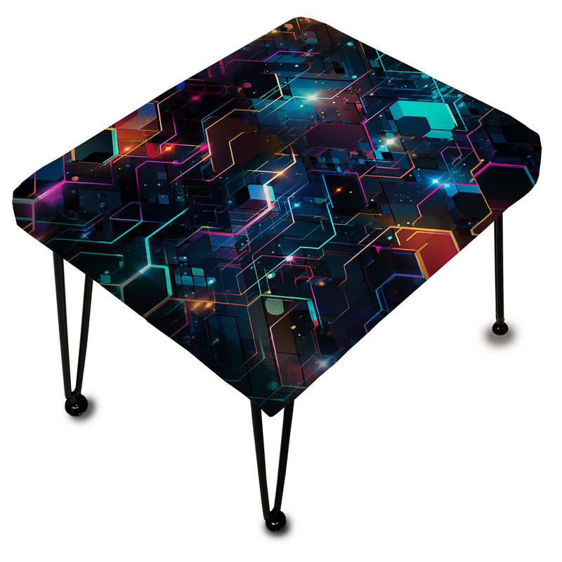 Multicolore rétro futurisme géométrique - repose-pieds rectangulaire géométrique