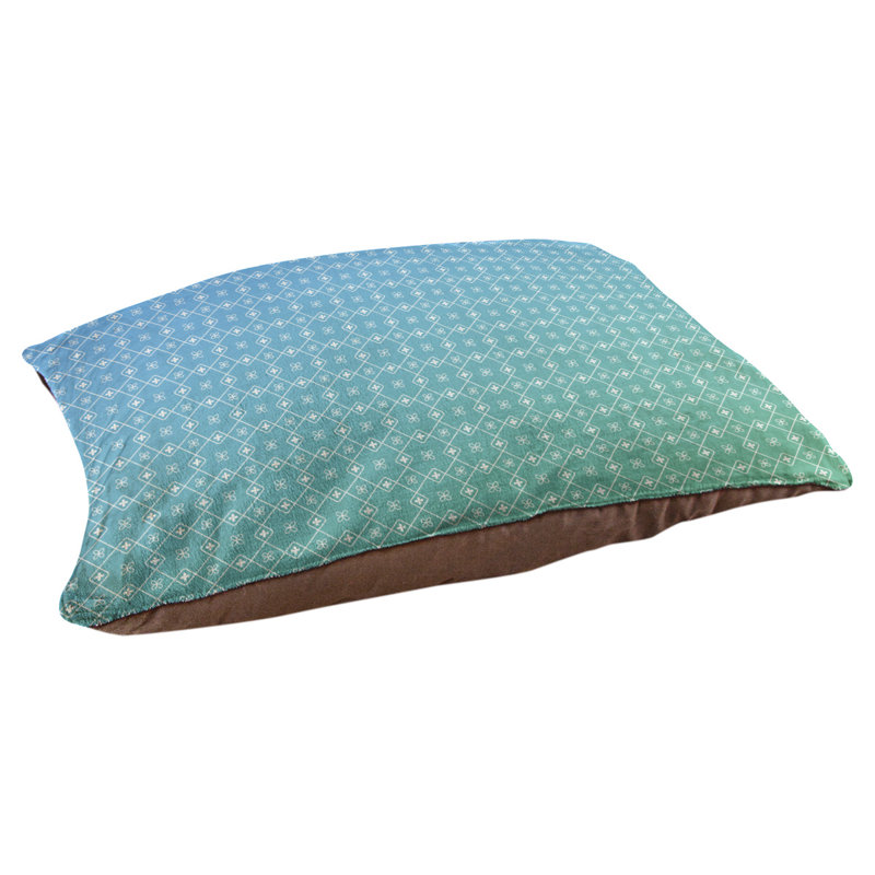 Coussin pour chien/classique à chariot Campion, Moyen (H 14 po x l 40 po x P 30 po), Vert / Bleu / Blanc