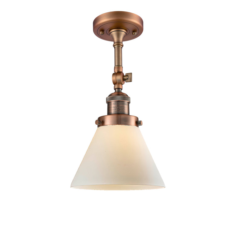 Parkstone Armed Sconce, Matte White Cased, 10" H x 8" W x 9" D , Antique Copper