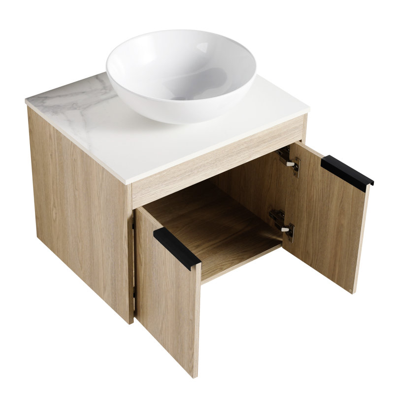 24 " Modern Design Float Bathroom Vanity With Ceramic Basin Set