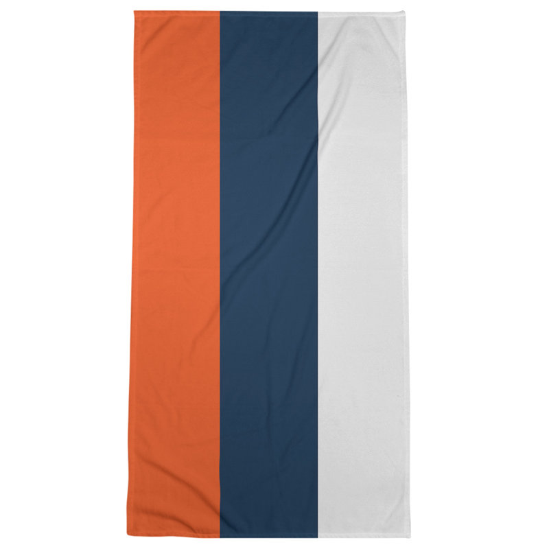 Microfiber Bath Towel, Tennessee Red Football Dark Orange/Blue/Off White