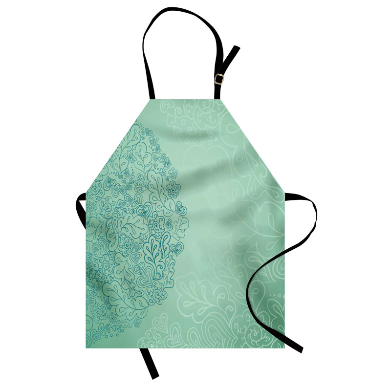 Tablier East Urban Home menthe unisexe, feuilles mélangées botanique, taille adulte, turquoise sarcelle
