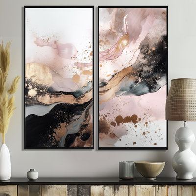 Pink Gold Texture Splash Marble IV - Abstract Marble Wall Art