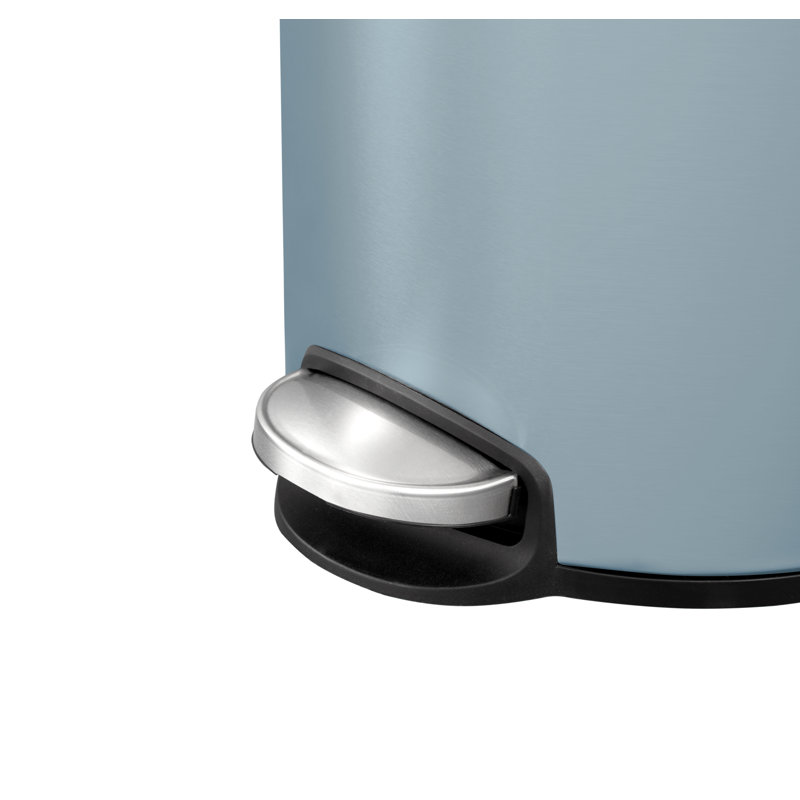 Eva Steel Step On Kitchen Trash Can, 5 L, Titanium Blue