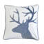 Housse de coussin Holiday Holiday, velours renne blanc et gris, carré de 20 pouces