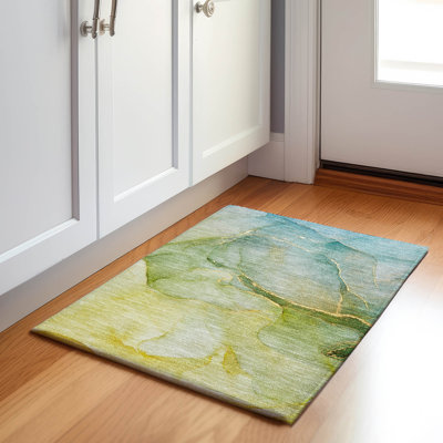 Premium Machine Washable Cerrito AMF508 Green Rug