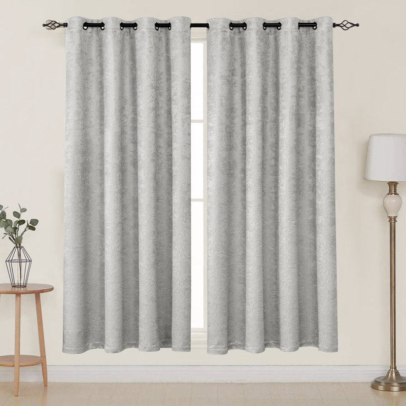 Jayla Blackout Curtain Pair, 53" W x 84" L, Grayish White