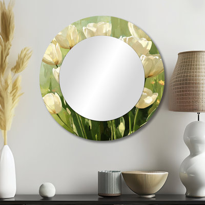 Watercolors Tulips Bouquet Of Nature Blooms I - décoration murale miroir floral - imprimé sur métal