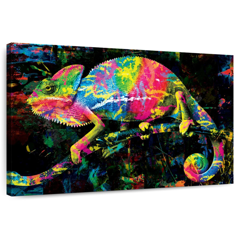 Wildlife Chameleon Paint Splash, 26" H x 39" W