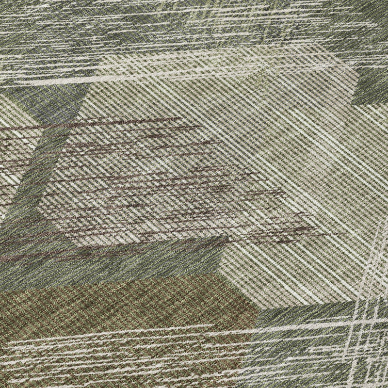 Machine Washable Indoor/Outdoor Chantille ACN2637 Geometric Rug, Olive, 5' x 7'6"