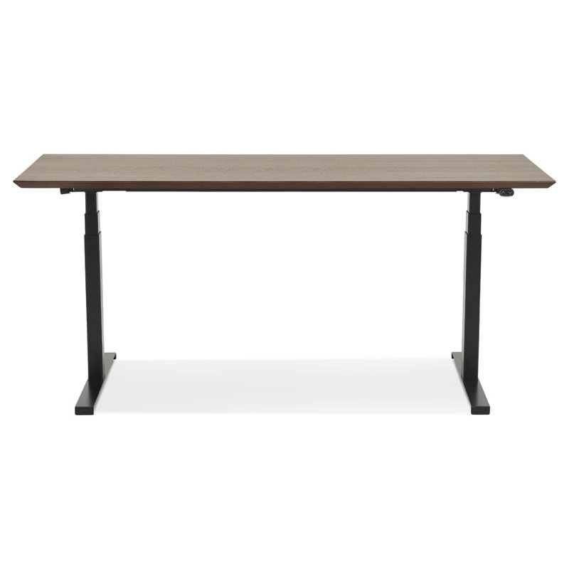 Adjustable Standing Desk, Walnut, Black
