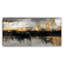 Gris, noir et doré, horizon abstrait, impression sur toile tendue-164142796