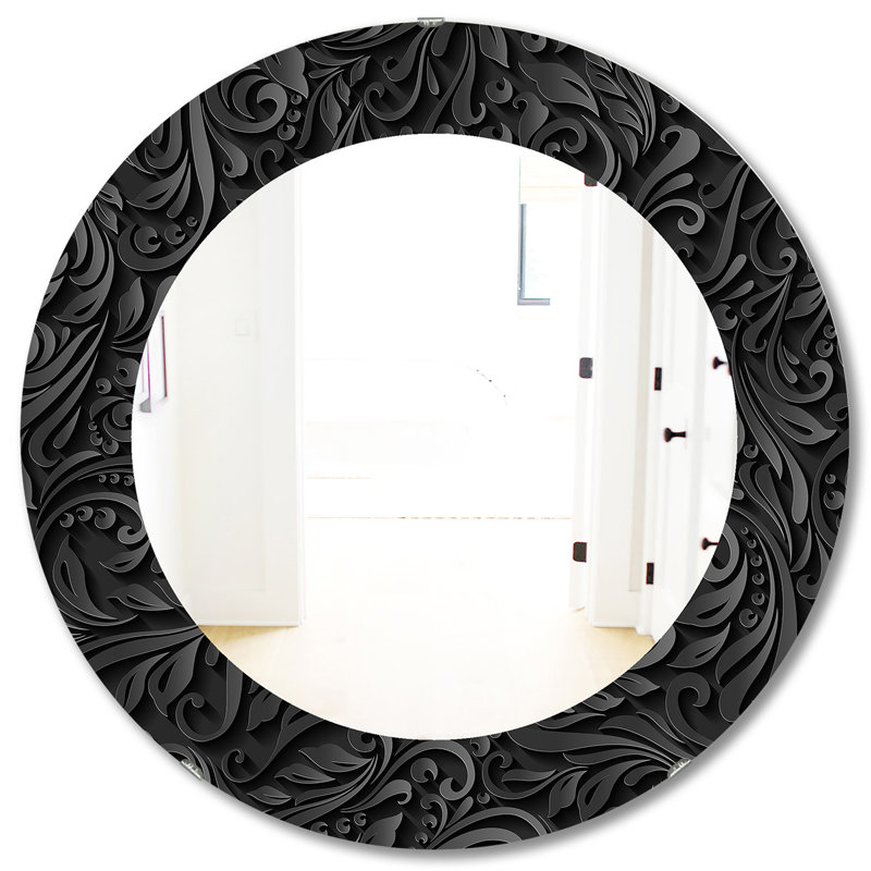 Miroir mural Obsidian Impressions, imprimé ovale / rond moderne - Obsidian Impressions 10, H 23,6 po x l 23,6 po