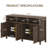 55" Large Buffet Sideboard with 4 Doors, Farmhouse Kitchen Storage Cabinet with Adjustable Shelves, Wooden Cabinet Sideboard and Coffee Bar Cabinet Table for Dining Room, Entryway, Brown-123013939