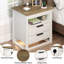 Tables de bout 24 tiroirs de 24 po de hauteur avec 2 tiroirs avec rangement et prises intégrées, détectant les lumières DEL pour le salon, la chambre à coucher-424191299-409577544