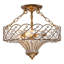 Plafonnier semi-encastré 4 lumières bronze antique fabriqué à la main en cristal