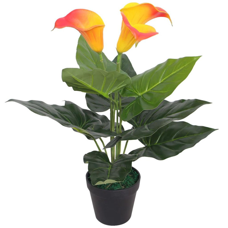 Faux Flowering Plant in Pot, White, 45cm H