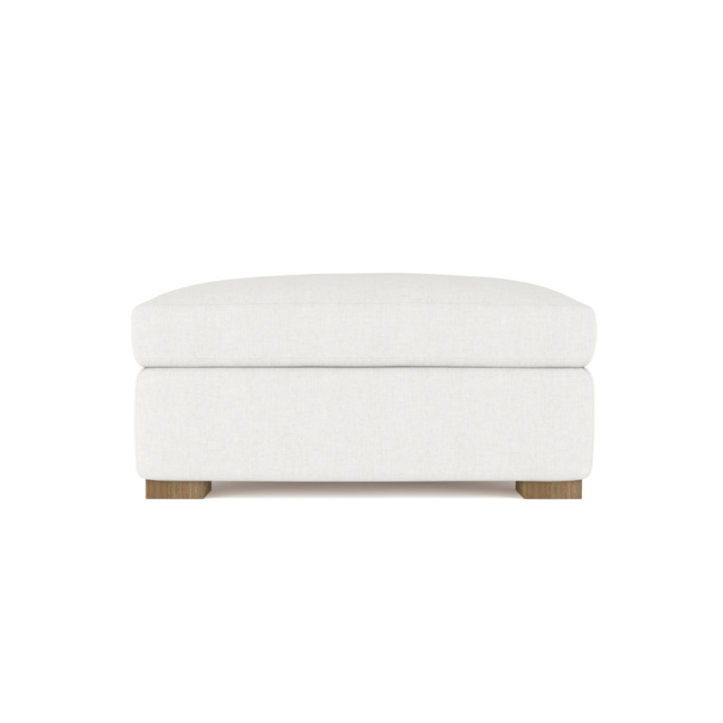 Crosby Ottoman, Plush Velvet Oyster, Dark Brown
