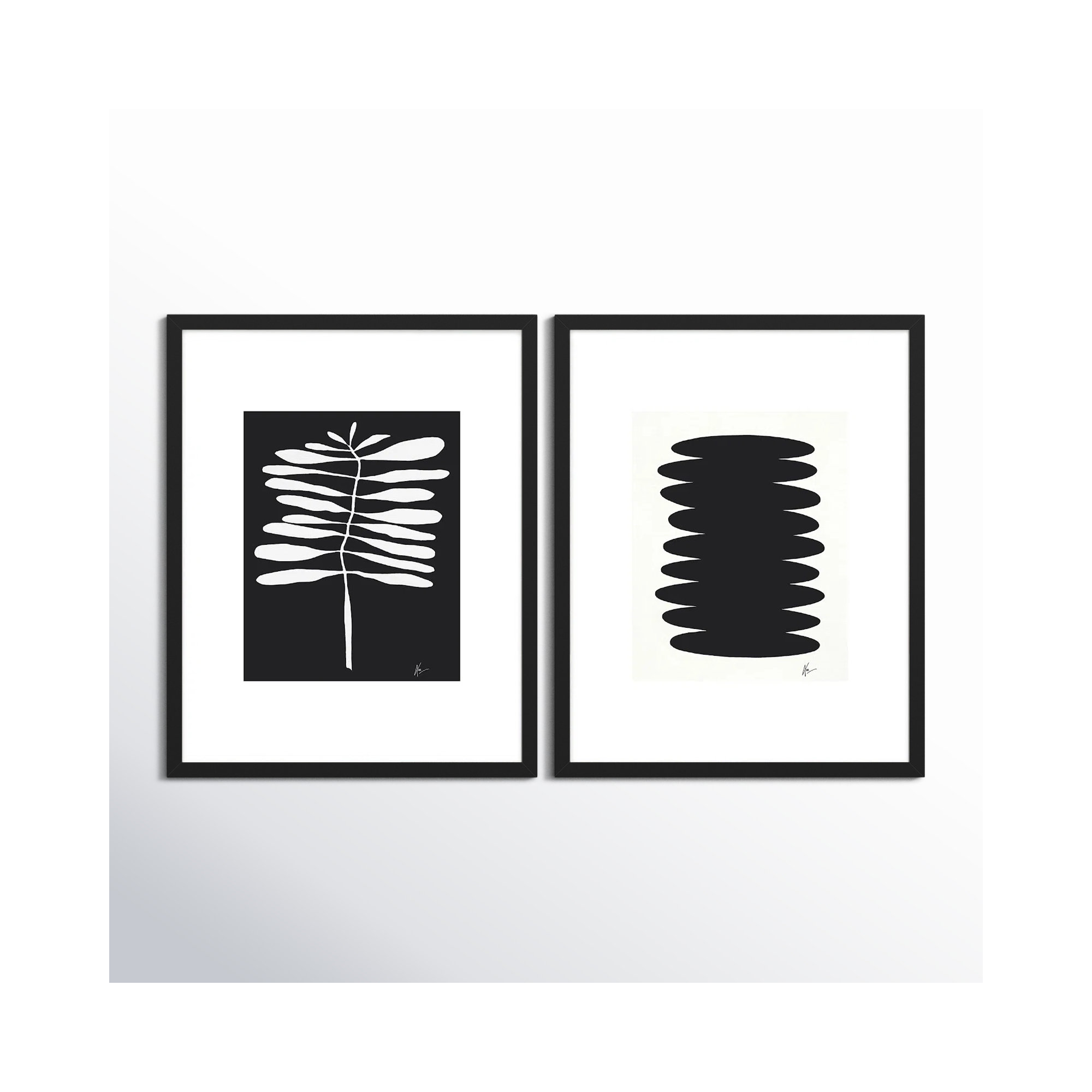Flora 5&6 by Lee Lessem, 50" H x 80" W x 1.25" D, Black Framed