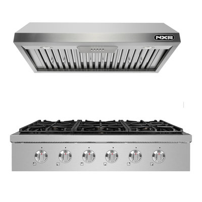 NXR Professional Ranges 2 Piece Kitchen Appliance Package with , Range Gas Cooktop , Wall Oven , Dishwasher , and Microwave , and Under Cabinet Range Hood , and Wine Refrigerator , and Air Fryer