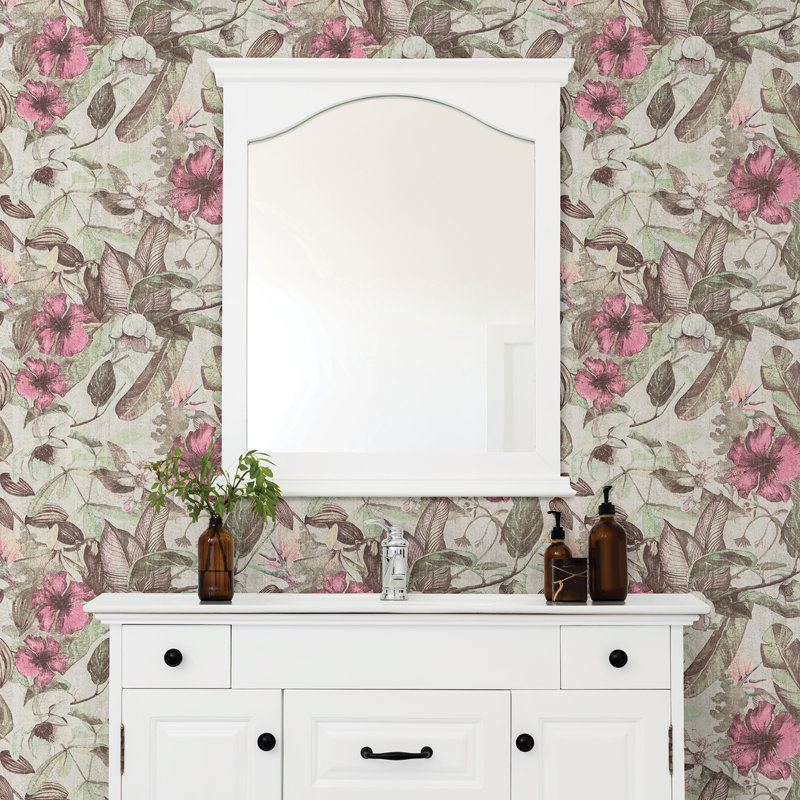 Rouleau de papier peint L 33 pi x l 21 po Malge, Rose / vert