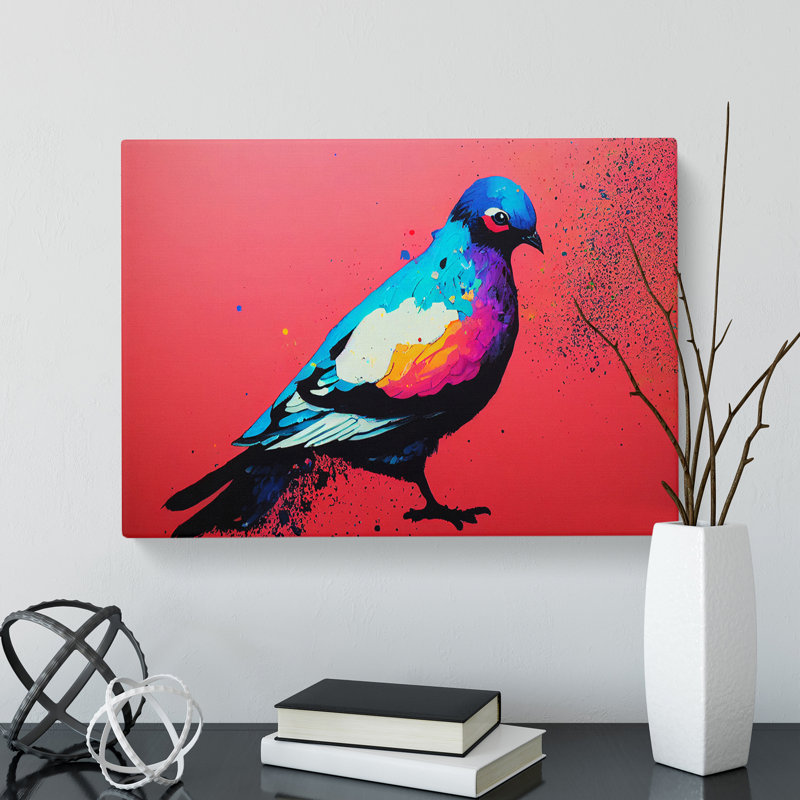 Pigeon Bird Splash Vol.2 Abstract - Wrapped Canvas Print, 35cm H x 50cm W x 3cm D