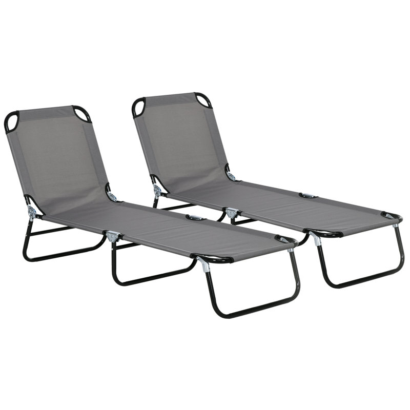 Olka 190cm Long Reclining Chaise Lounge Set, Grey