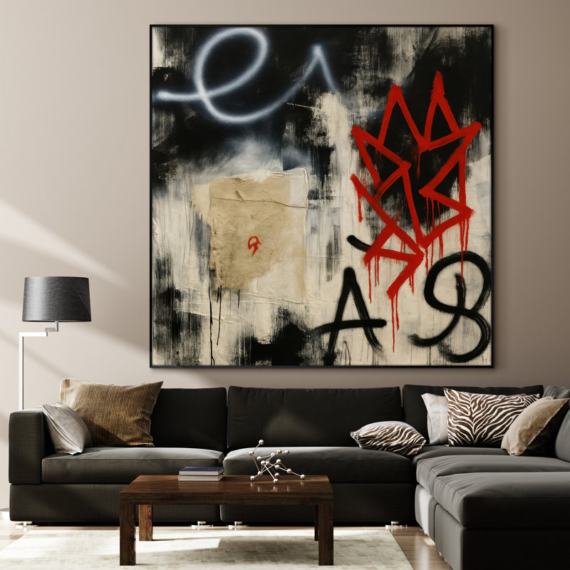 Très grand art mural imprimé sur toile - Abstrait moderne pour la décoration d'œuvres d'art contemporain pour le salon ou la chambre à coucher - «Assemblage requis du cadre (cadre non fini)»