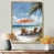 Toile avec cadre flottant or