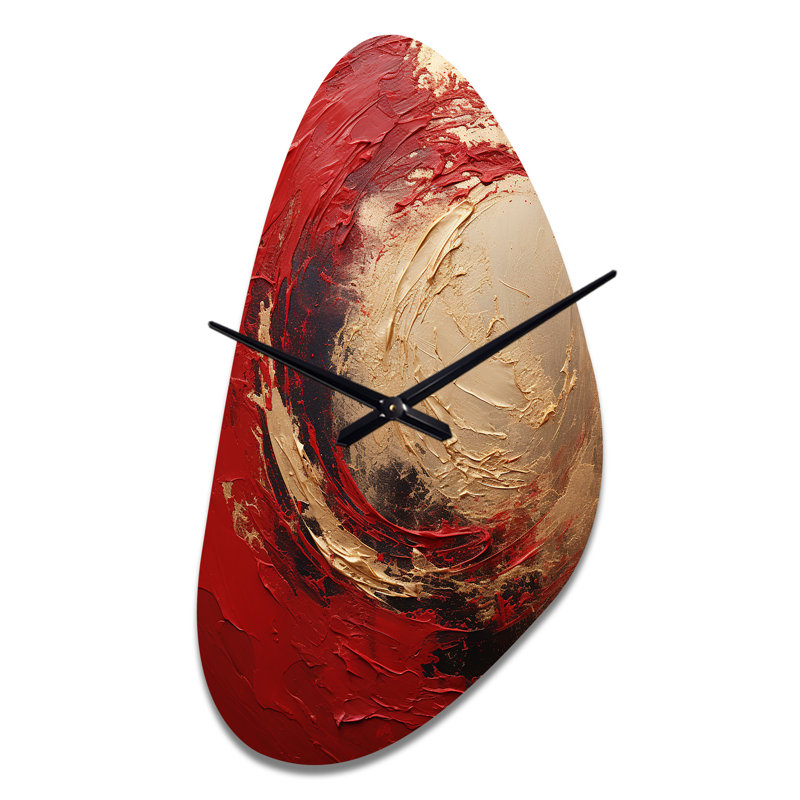 Hixson - Grande horloge murale dorée - forme unique, Grand