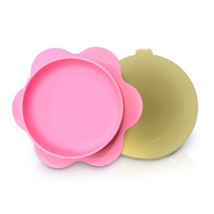 P.t. Supply Co. Lilac Small Flower-shaped Silicone Pet Bowl With Non-slip Suction Base