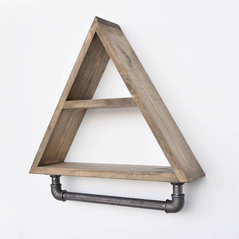 Étagère d'appoint en bois massif 2 pièces Nolia, Noyer / Noir