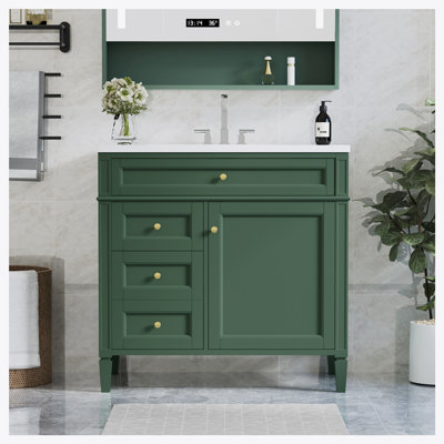 Meuble-lavabo moderne 36 po avec lavabo supérieur