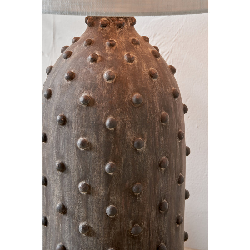 Ceramic Table Lamp, Brown, White