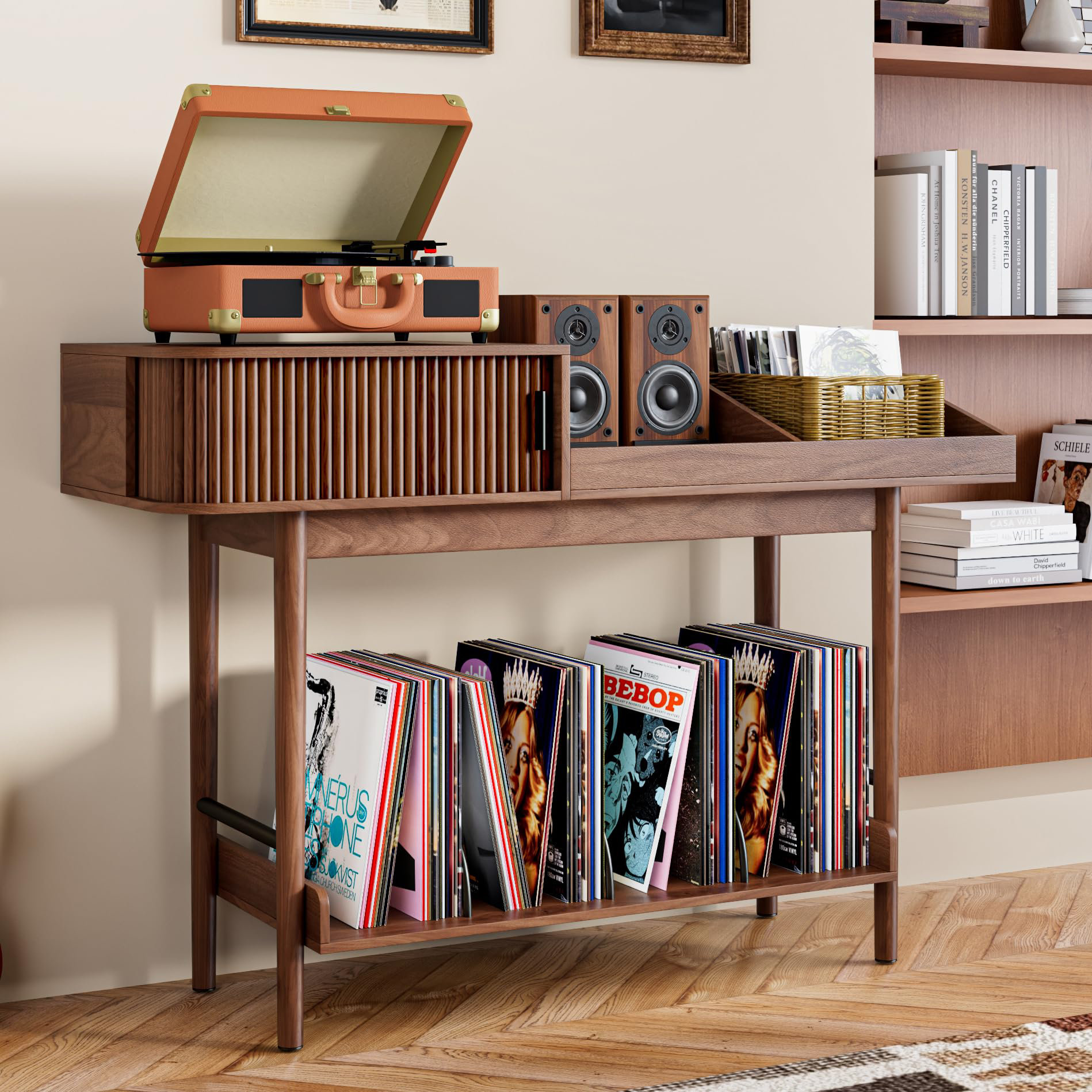 Mid Century Modern Record Player Stand