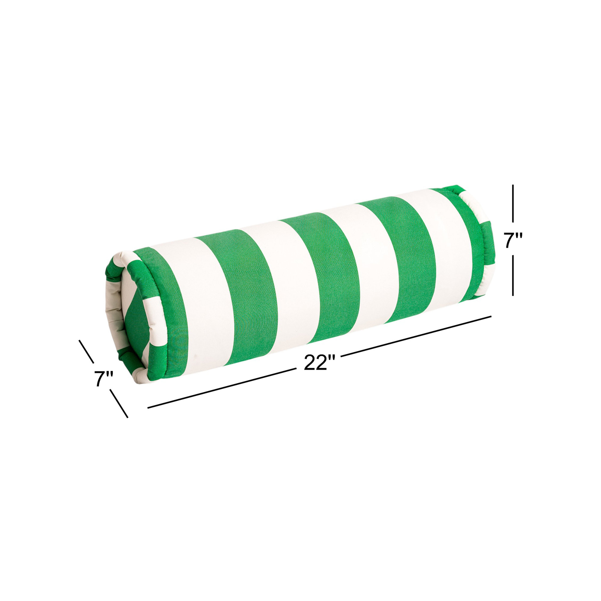Calvi Outdoor Bolster, Green Striped
