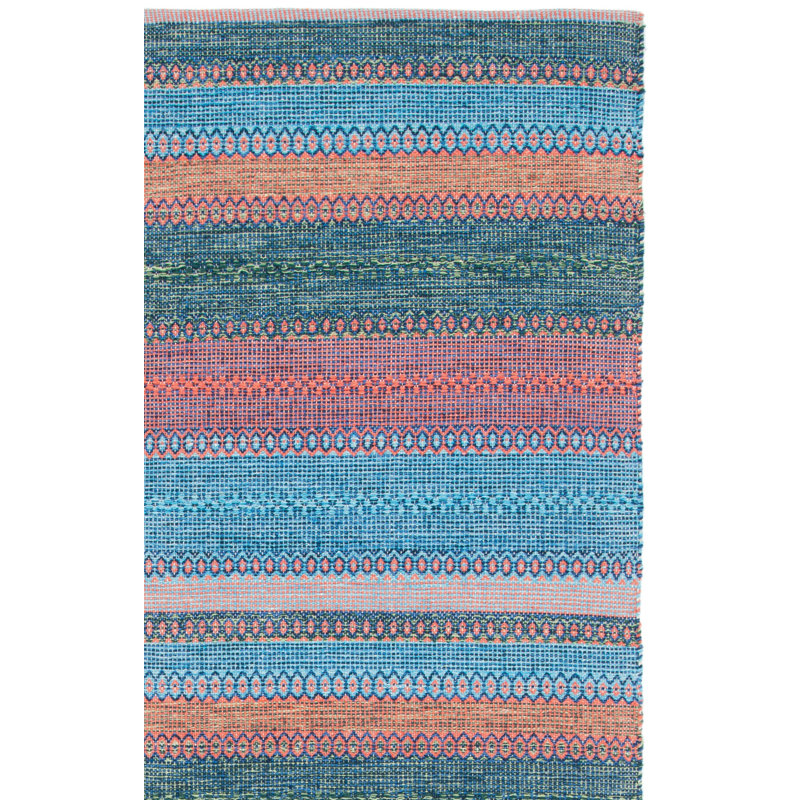 Montauk Flat Weave Cotton Striped Rug, Rectangle 3' x 5'
