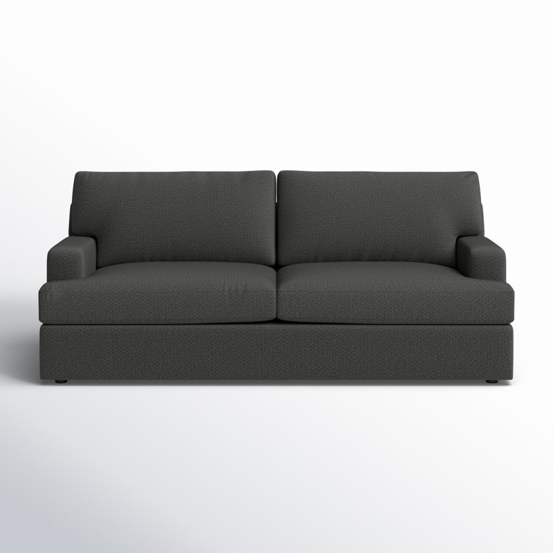 Cleo 84" Upholstered Custom Sleeper Sofa, Davis Smoke Bouclé