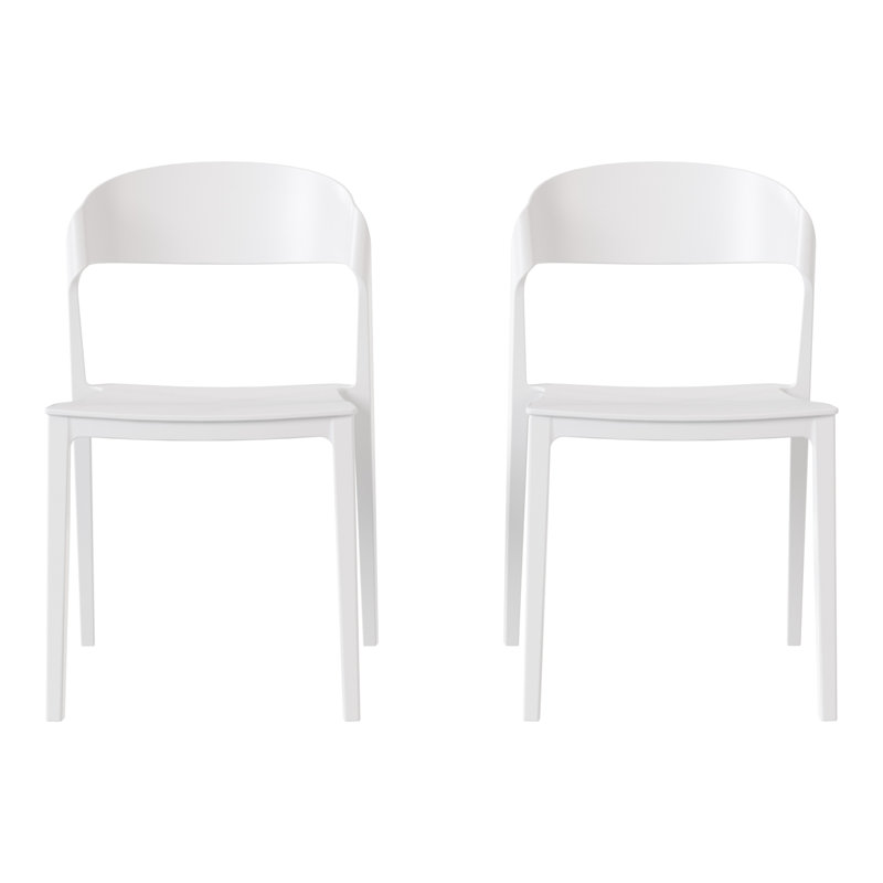 Ensemble de 2 chaises de patio empilables, White
