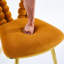Chaises modernes orange et dorées (de 4): conception confortable, revêtement en tissu, structure en tube de fer robuste pour différentes pièces (4): revêtement, emplacement des pieds-100201465