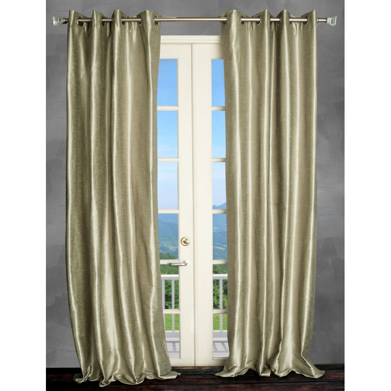 Panneau de rideau simple semi-diaphane avec œillets Eury, l 50 po x L 108 po, Argent