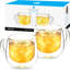 Tasses en verre à double paroi avec poignée 9,2 oz. Fresno