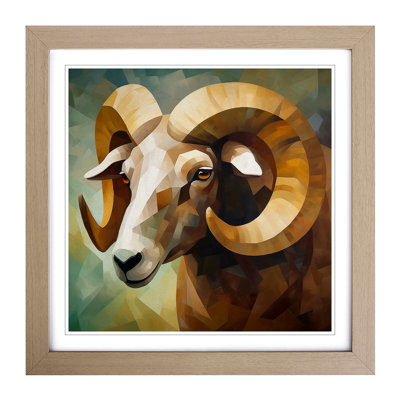 Ram Sheep Cubism - Framed Print