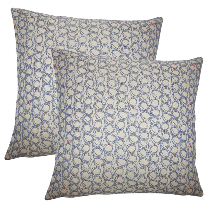Coussin décoratif géométrique , Bleuet