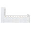 Lit simple en bois avec tête de lit avec prises de courant, lit extensible avec lit gigogne simple avec trois tiroirs de rangement, blanc-145534601-145534599