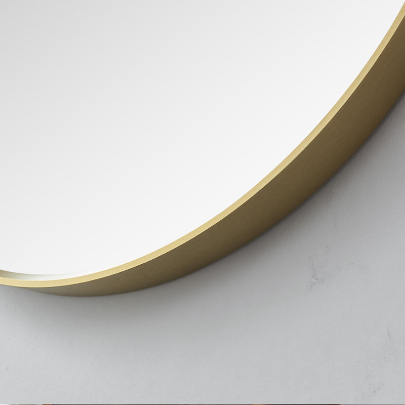 Kaliea Metal Flat Wall Mirror, 28'' x 28'', Brushed Gold