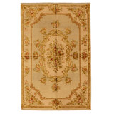 Hand Knotted Area Rug in Celadon And Bisque
